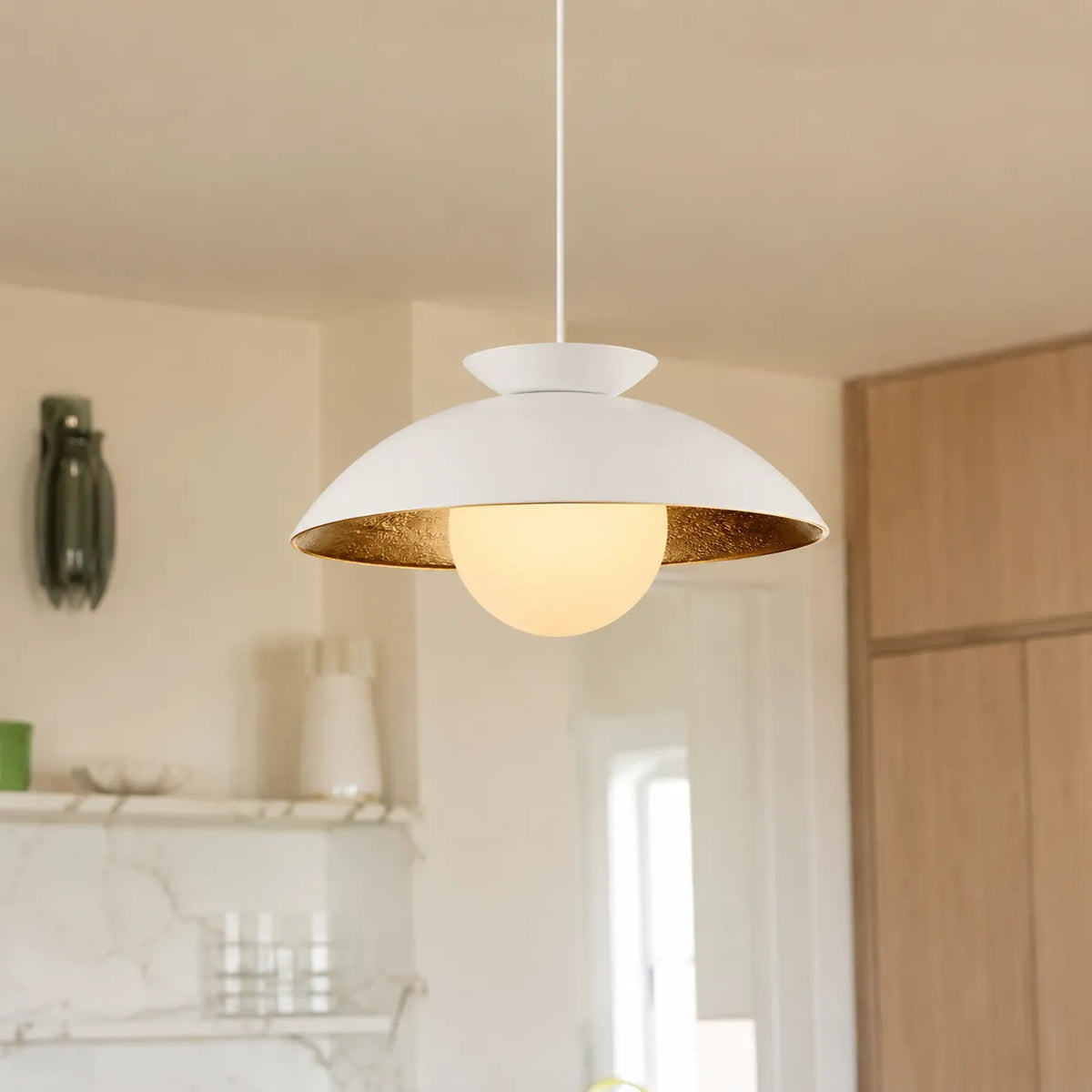 Joss Scandinavian Glass Globe Dome Pendant Light