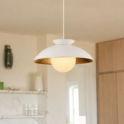 Scandinavian Globe Dome Pendant Light with Gold Leaf Interior
