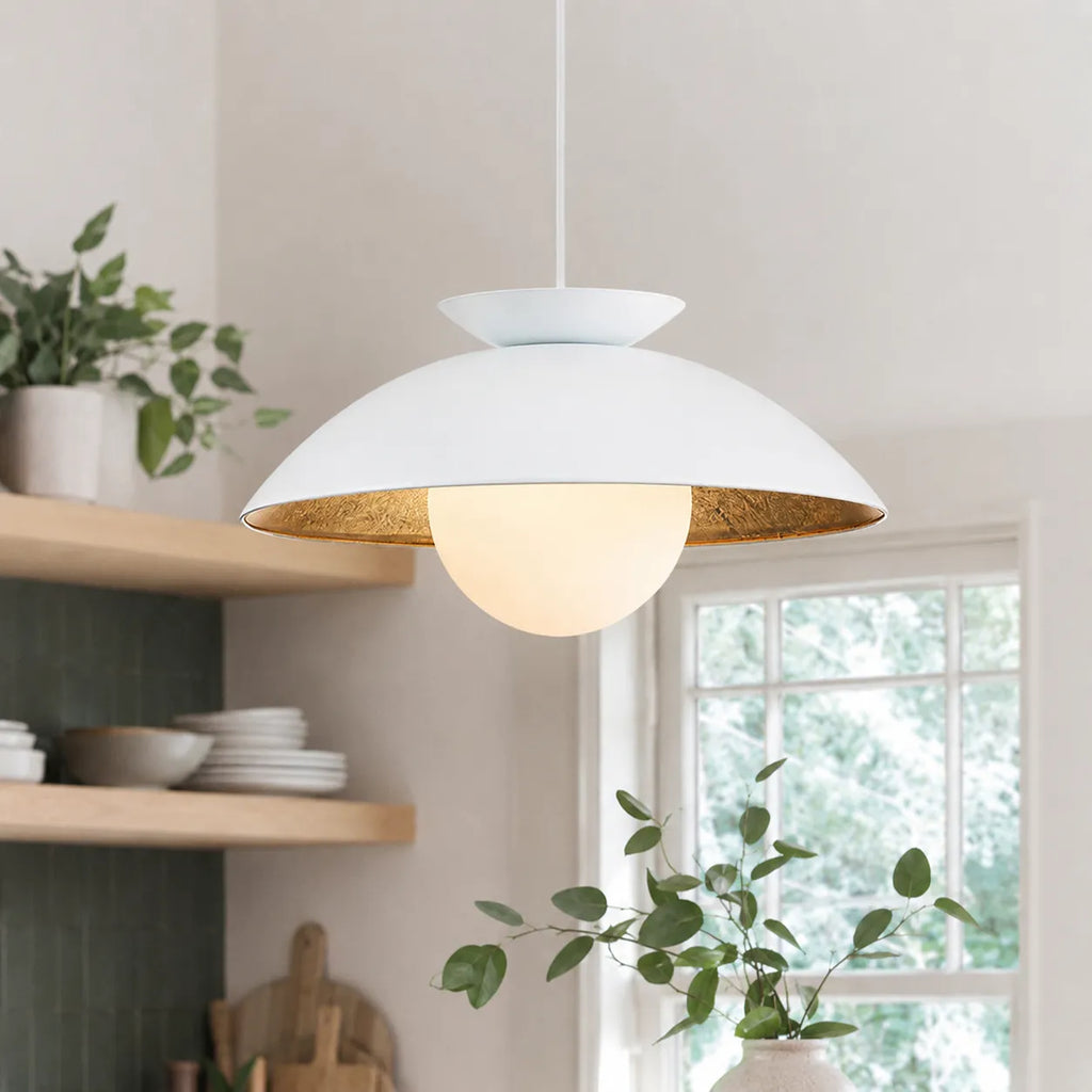 Joss Scandinavian Glass Globe Dome Pendant Light