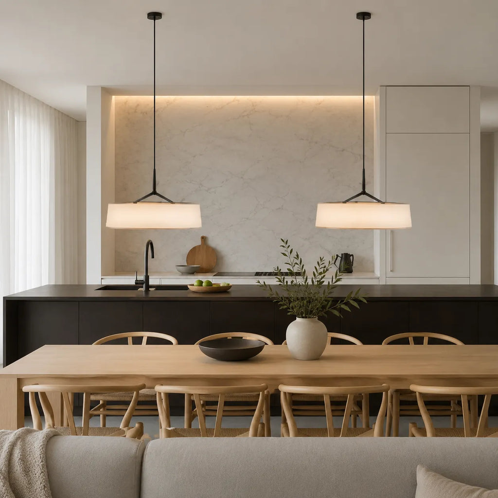 Talia Scandinavian Fabric Drum LED Pendant Light