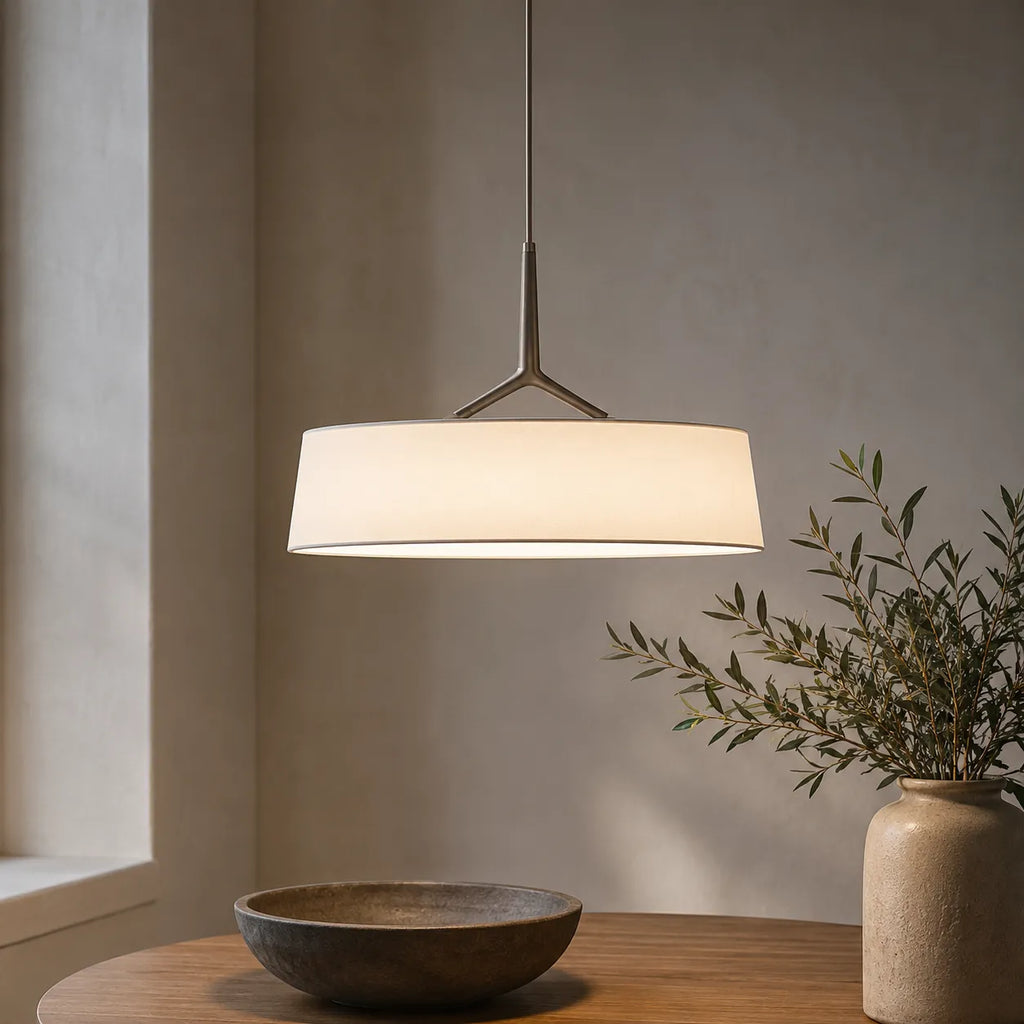 Talia Scandinavian Fabric Drum LED Pendant Light