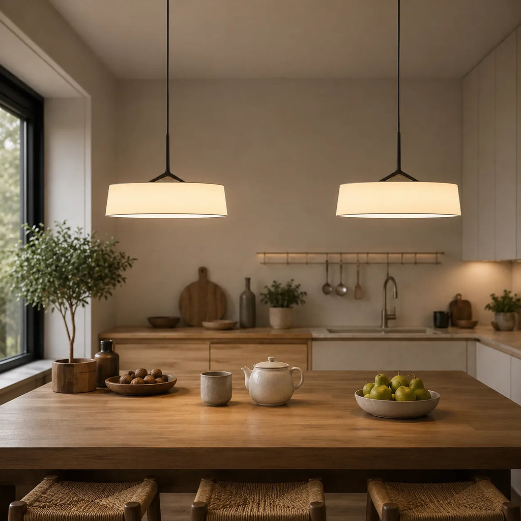 Talia Scandinavian Fabric Drum LED Pendant Light
