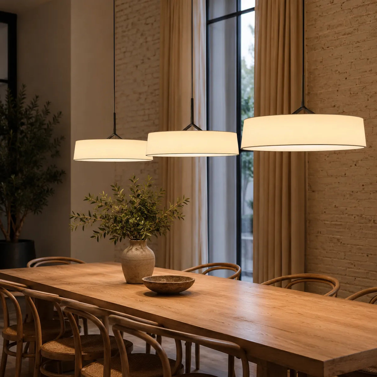 Talia Scandinavian Fabric Drum LED Pendant Light