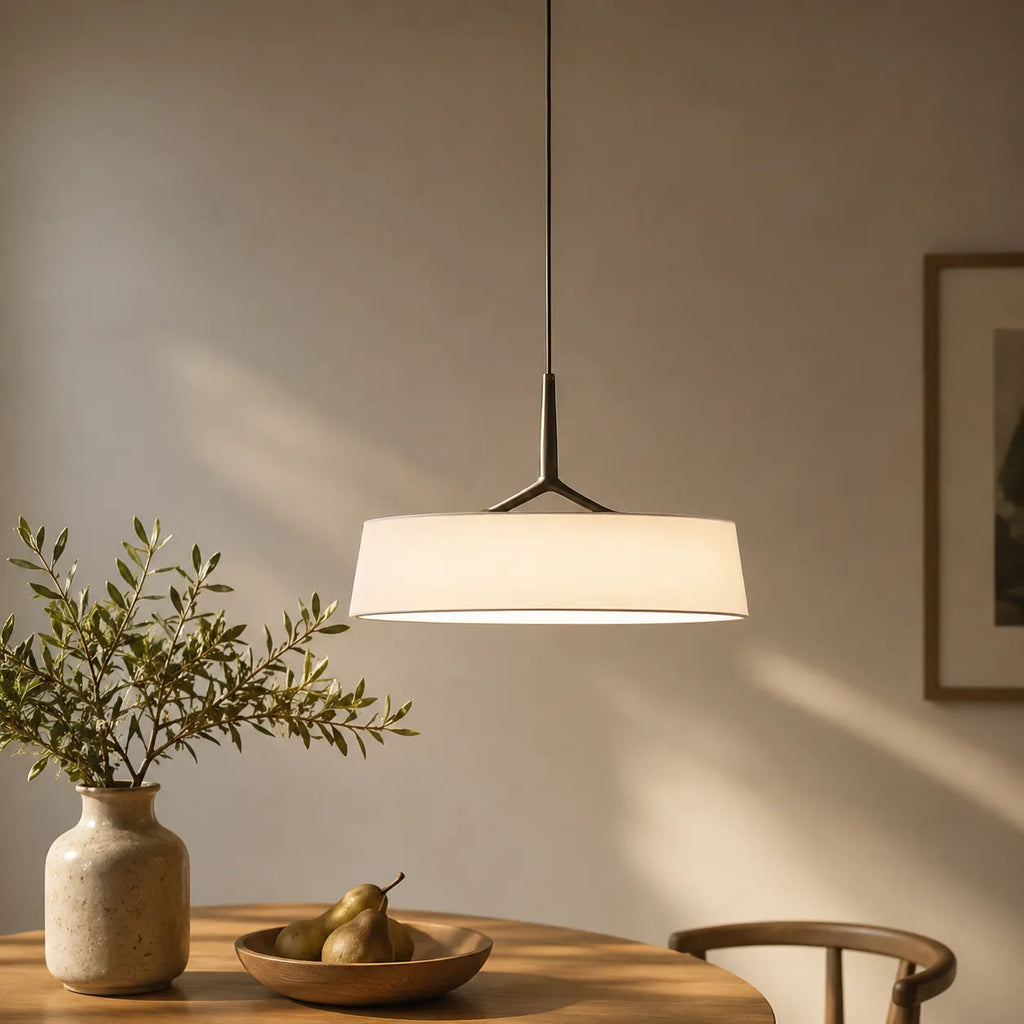 Talia Scandinavian Fabric Drum LED Pendant Light