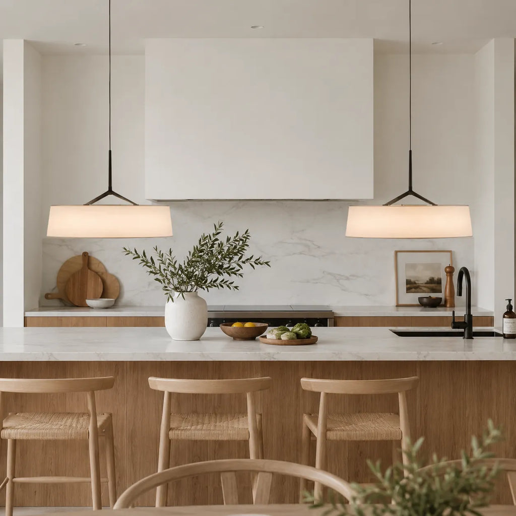 Talia Scandinavian Fabric Drum LED Pendant Light