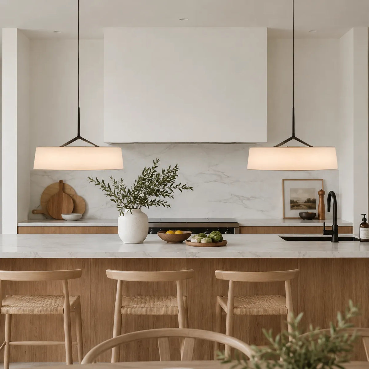 Talia Scandinavian Fabric Drum LED Pendant Light