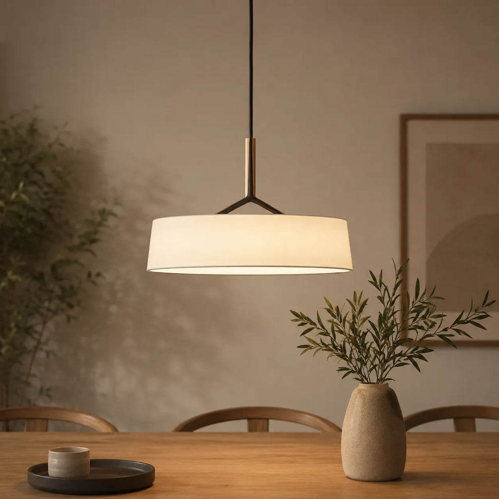 Talia Scandinavian Fabric Drum LED Pendant Light