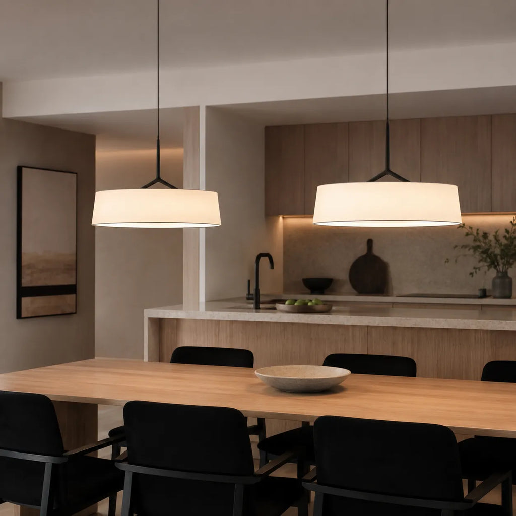 Talia Scandinavian Fabric Drum LED Pendant Light