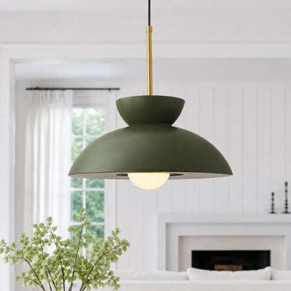 Scandinavian Resin Dome Pendant Light with Globe Accent