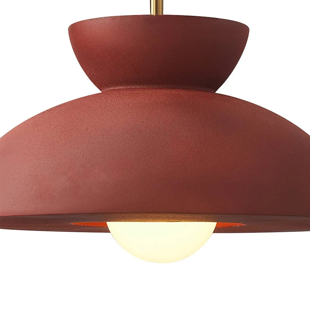 Scandinavian Resin Dome Pendant Light with Globe Accent