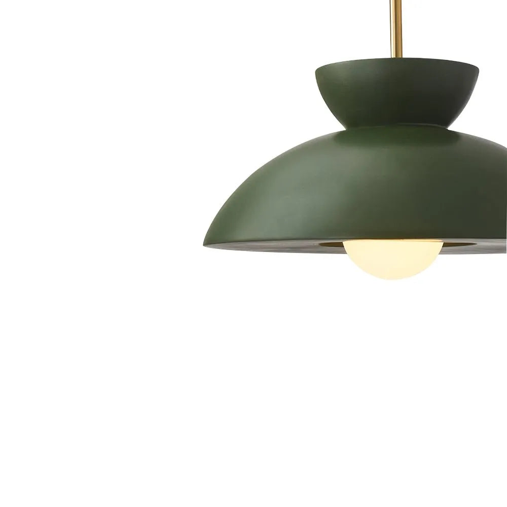 Scandinavian Resin Dome Pendant Light with Globe Accent