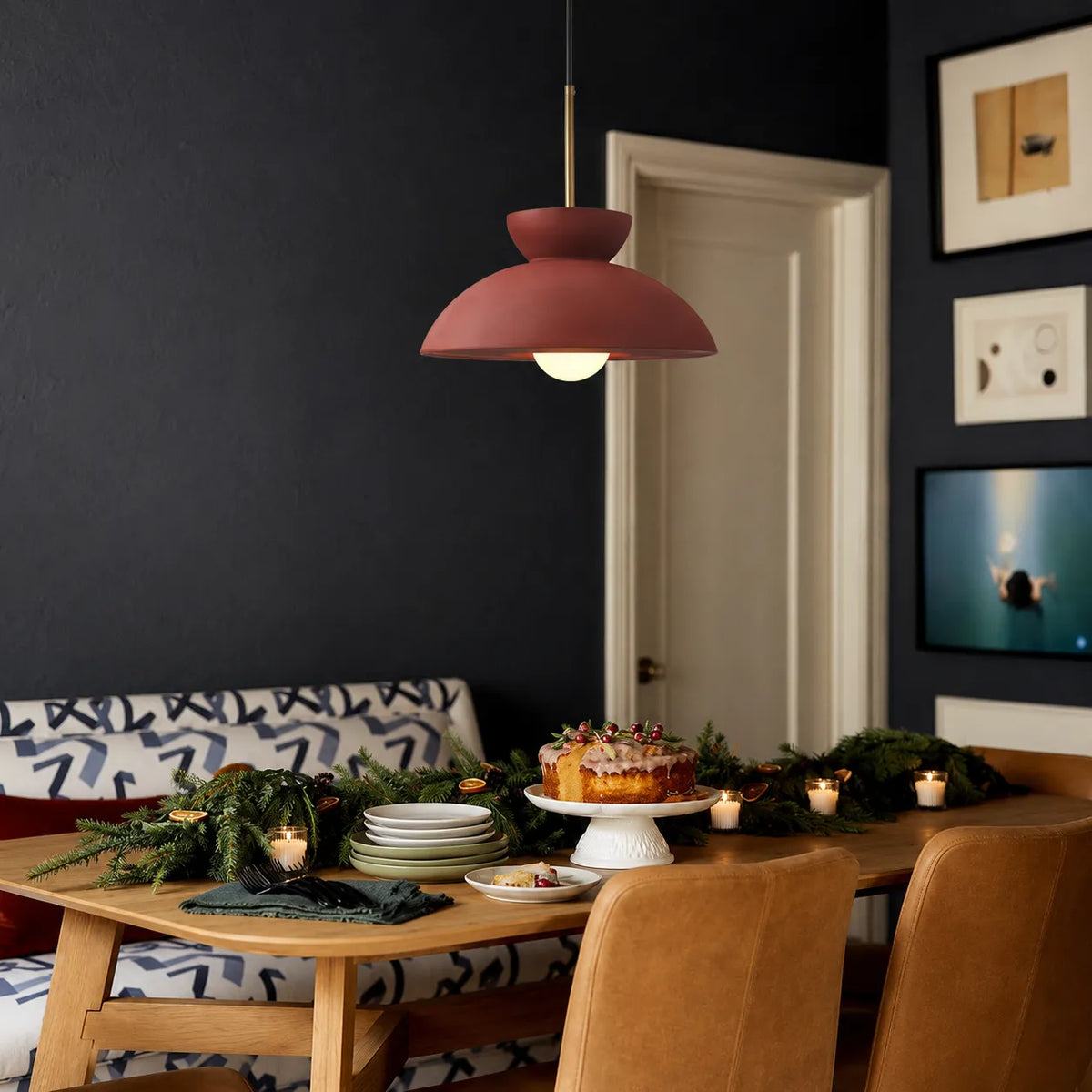 Fenna Nordic Matte Resin Dome Pendant Light