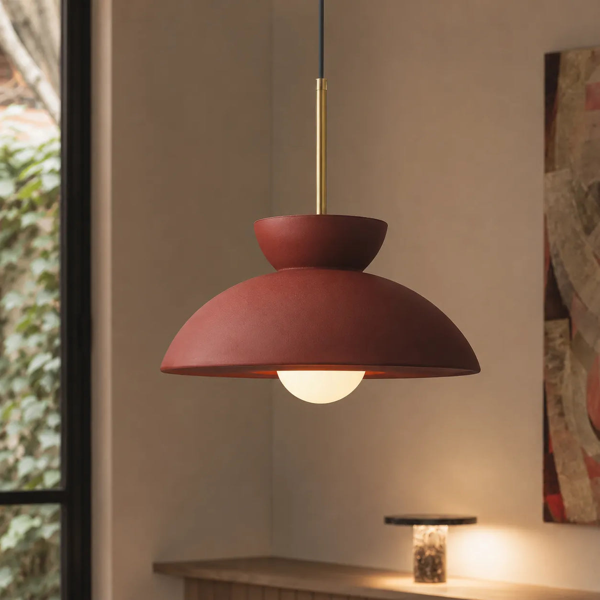 Fenna Nordic Matte Resin Dome Pendant Light