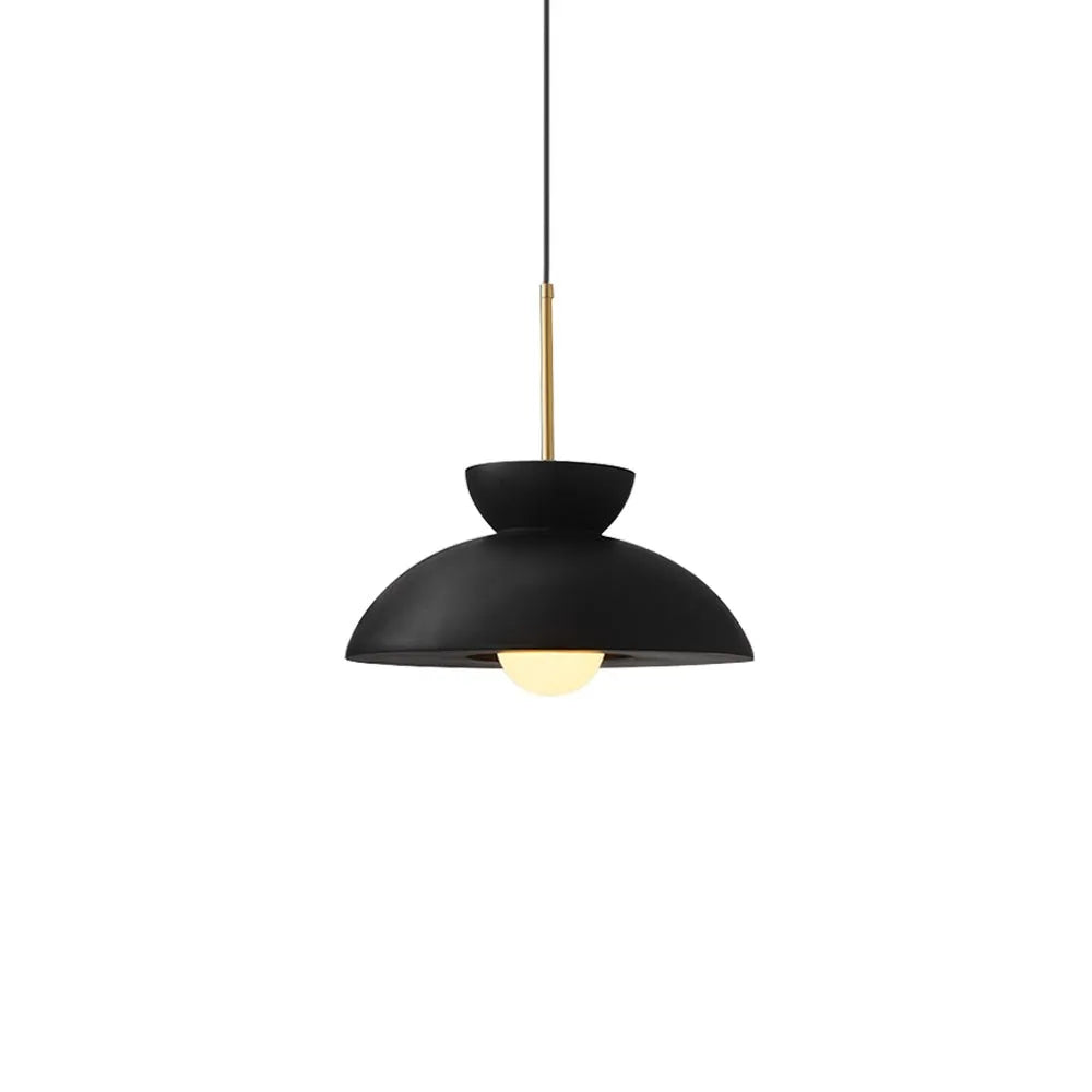 Scandinavian Resin Dome Pendant Light with Globe Accent