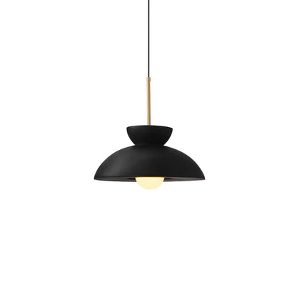 Scandinavian Resin Dome Pendant Light with Globe Accent