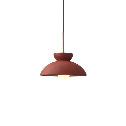 Scandinavian Resin Dome Pendant Light with Globe Accent