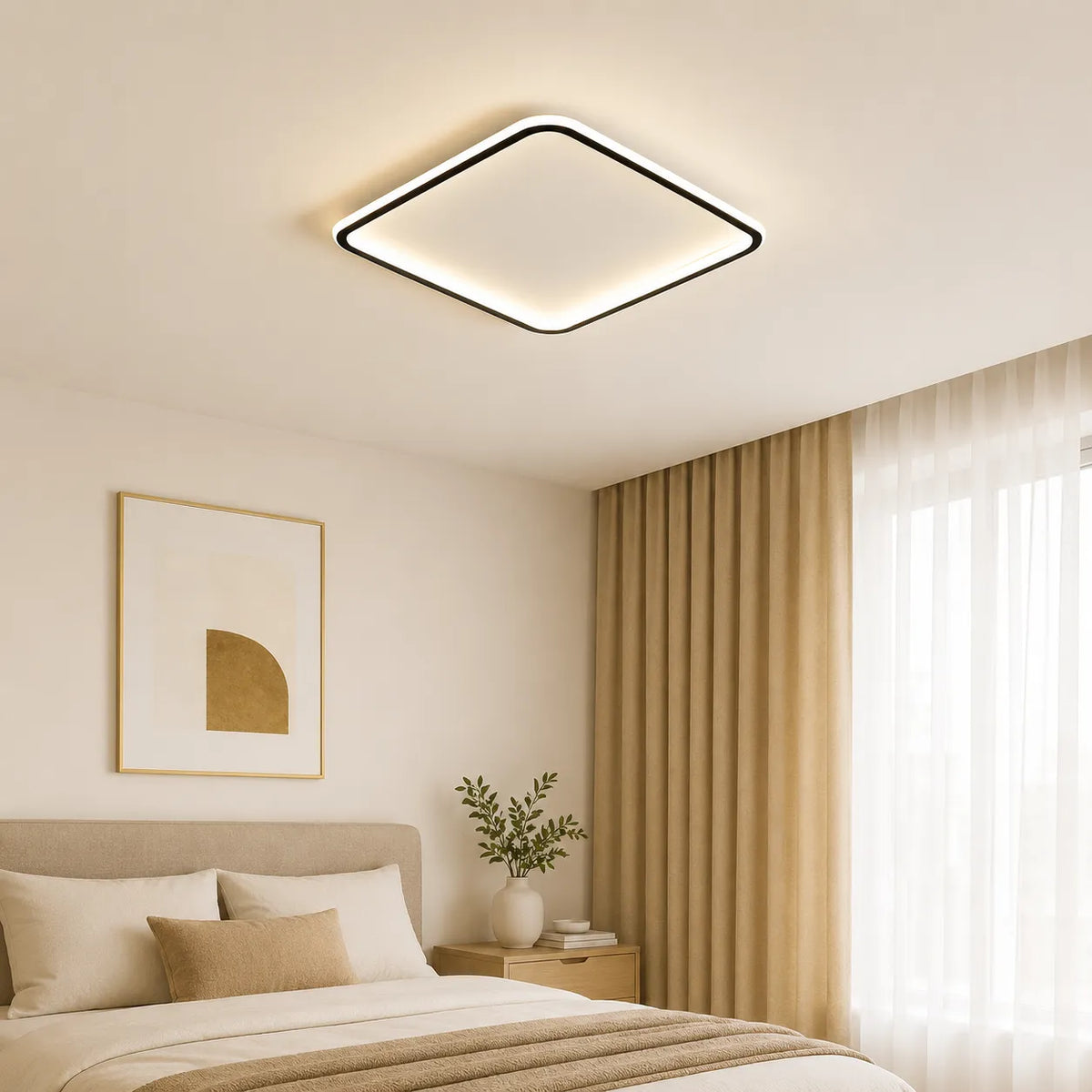 Ruben Scandinavian Square LED Flush Mount Ceiling Light