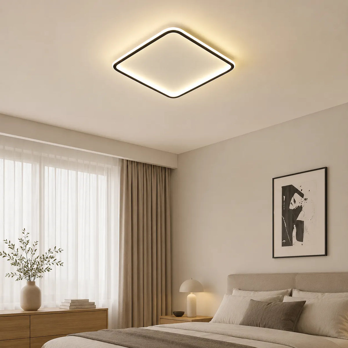 Ruben Scandinavian Square LED Flush Mount Ceiling Light