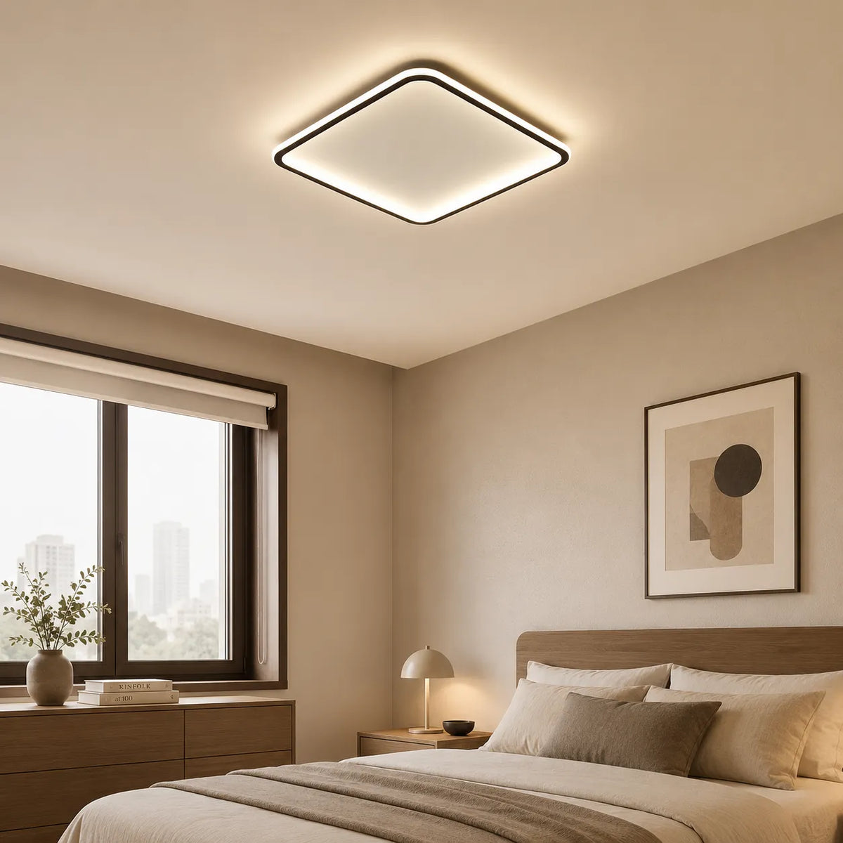 Ruben Scandinavian Square LED Flush Mount Ceiling Light