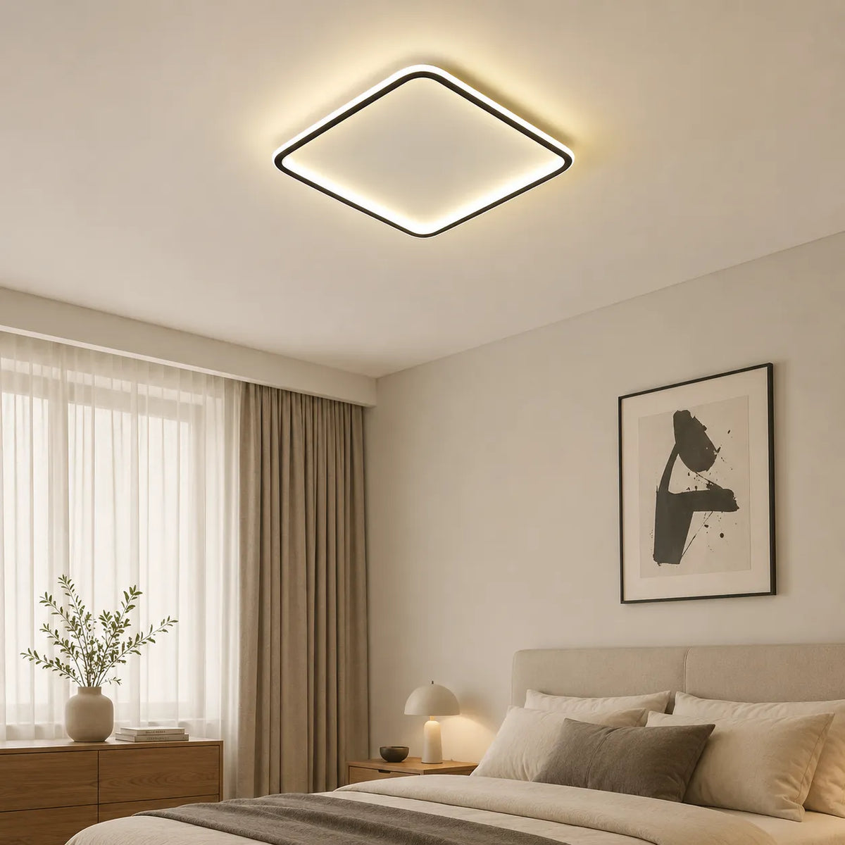 Ruben Scandinavian Square LED Flush Mount Ceiling Light