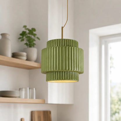 Scandinavian Tiered Fluted Pendant Light