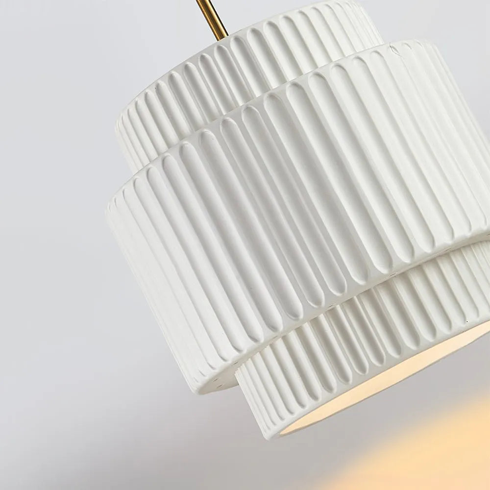 Ansel Scandinavian Tiered Ribbed Resin Pendant Light