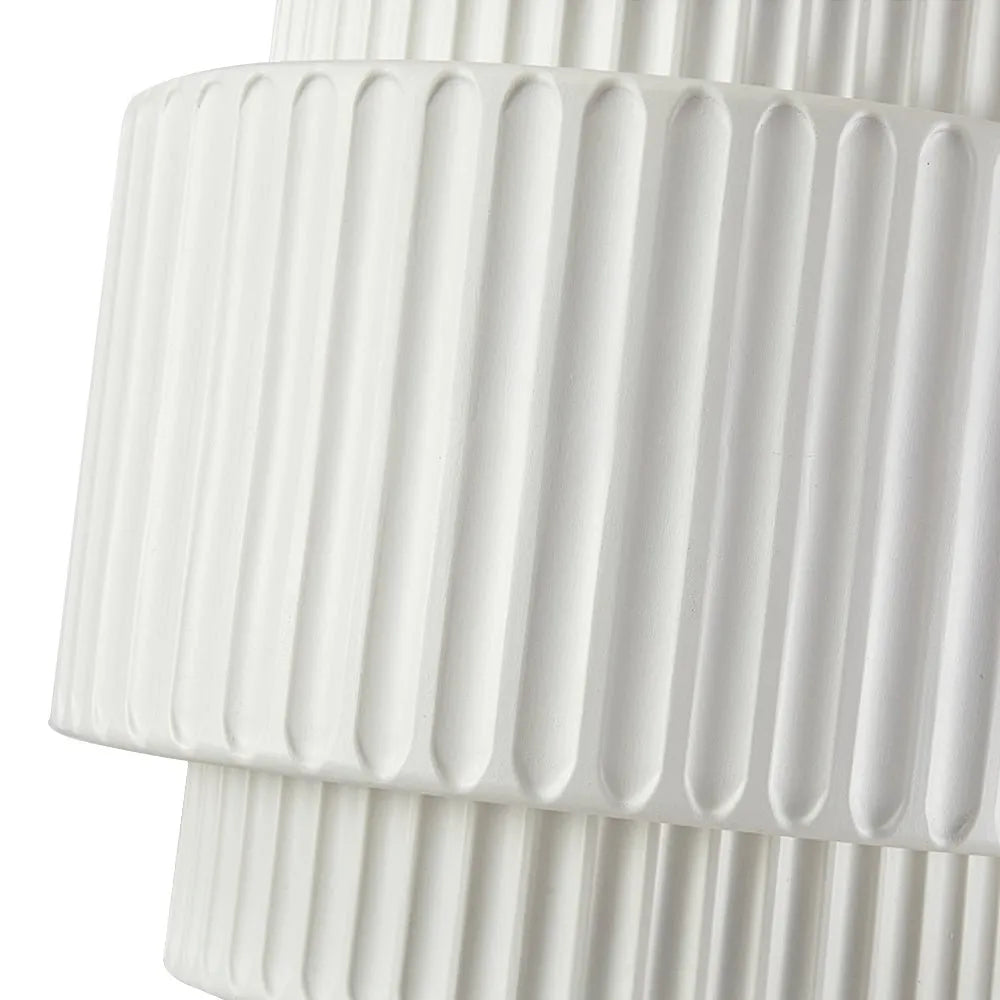 Ansel Scandinavian Tiered Ribbed Resin Pendant Light