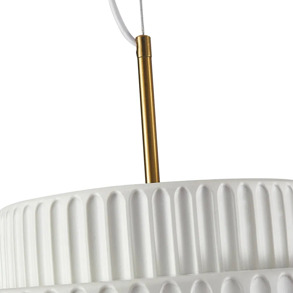Ansel Scandinavian Tiered Ribbed Resin Pendant Light