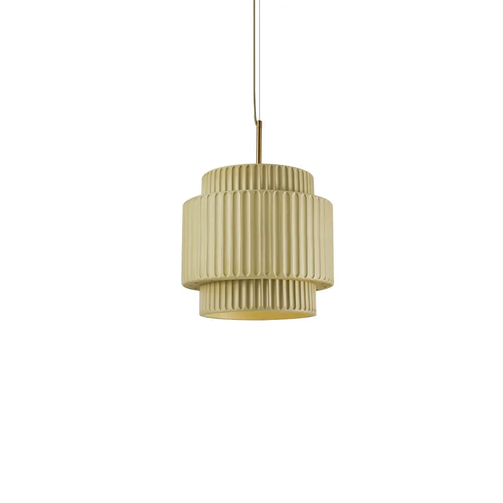 Ansel Scandinavian Tiered Ribbed Resin Pendant Light