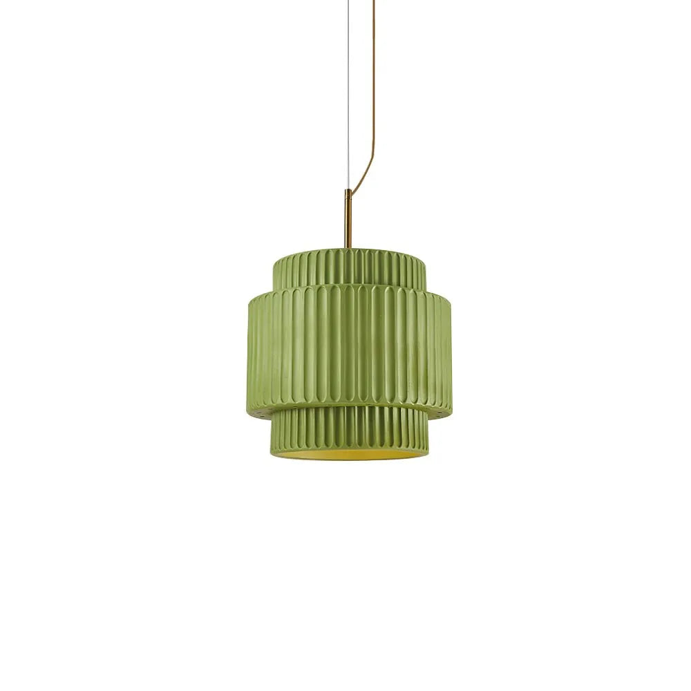 Ansel Scandinavian Tiered Ribbed Resin Pendant Light