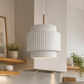 Ansel Scandinavian Tiered Ribbed Resin Pendant Light