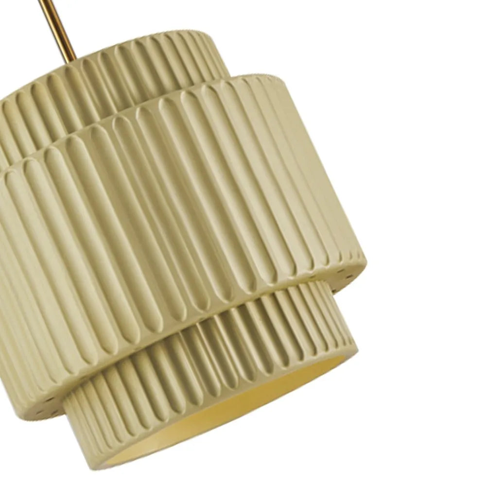 Ansel Scandinavian Tiered Ribbed Resin Pendant Light