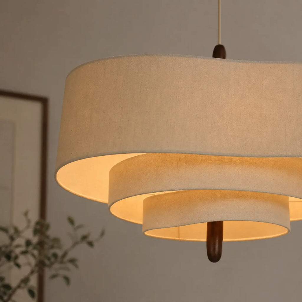Pia Scandinavian Tiered Fabric Pendant Light