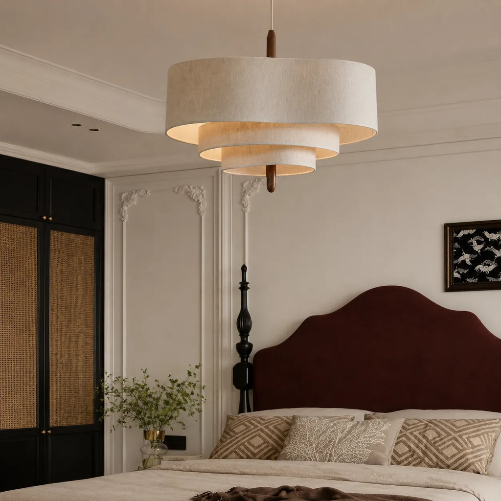 Pia Scandinavian Tiered Fabric Pendant Light
