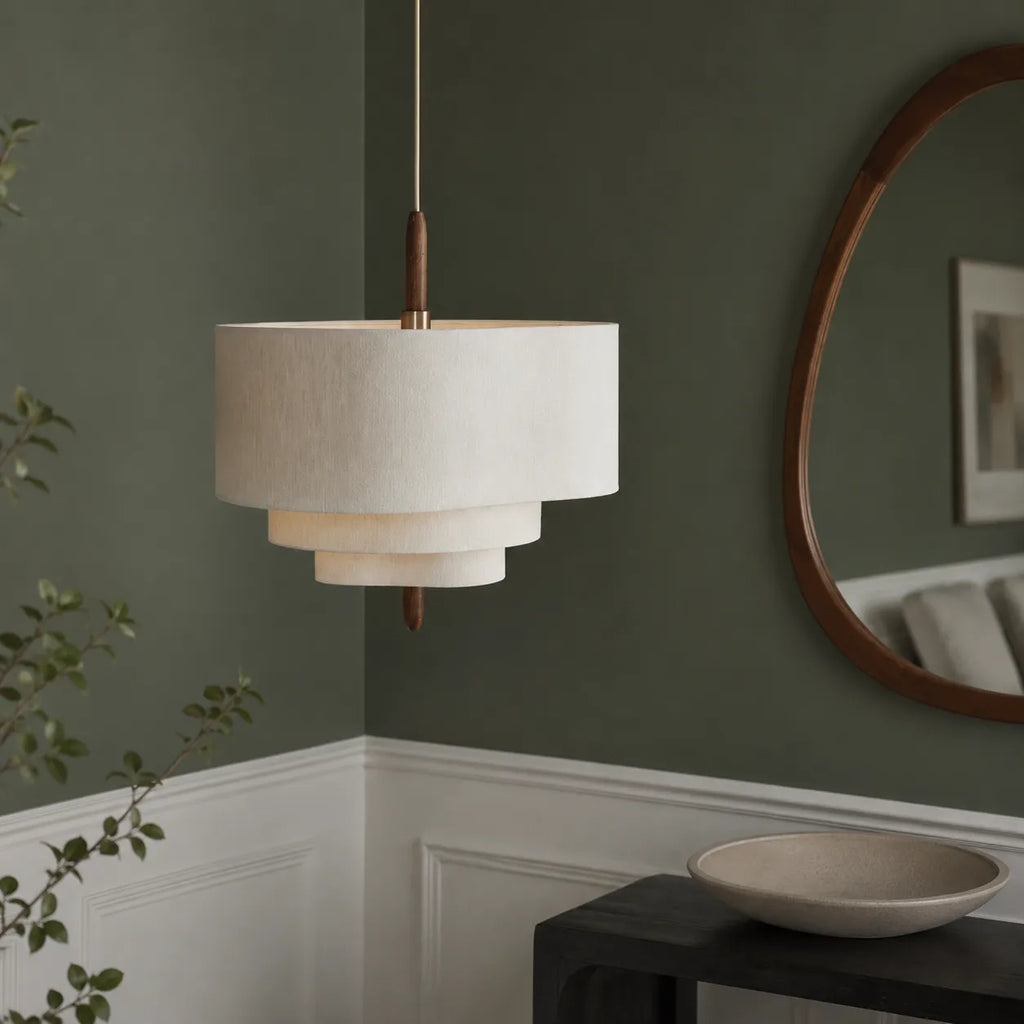 Pia Scandinavian Tiered Fabric Pendant Light