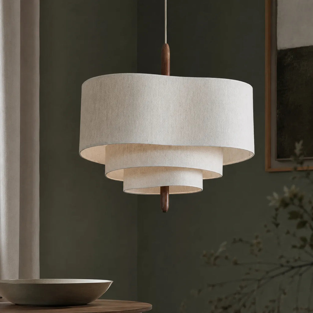 Pia Scandinavian Tiered Fabric Pendant Light