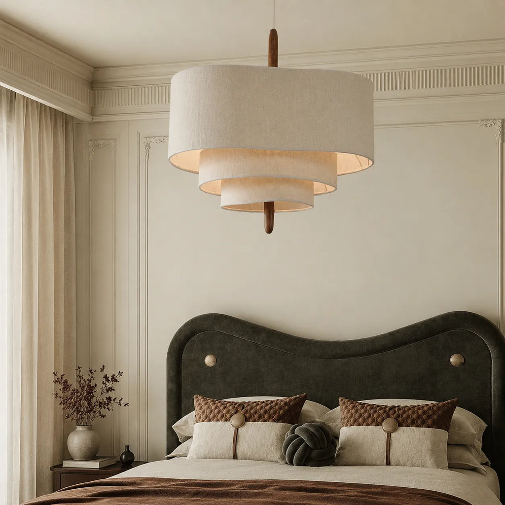 Pia Scandinavian Tiered Fabric Pendant Light