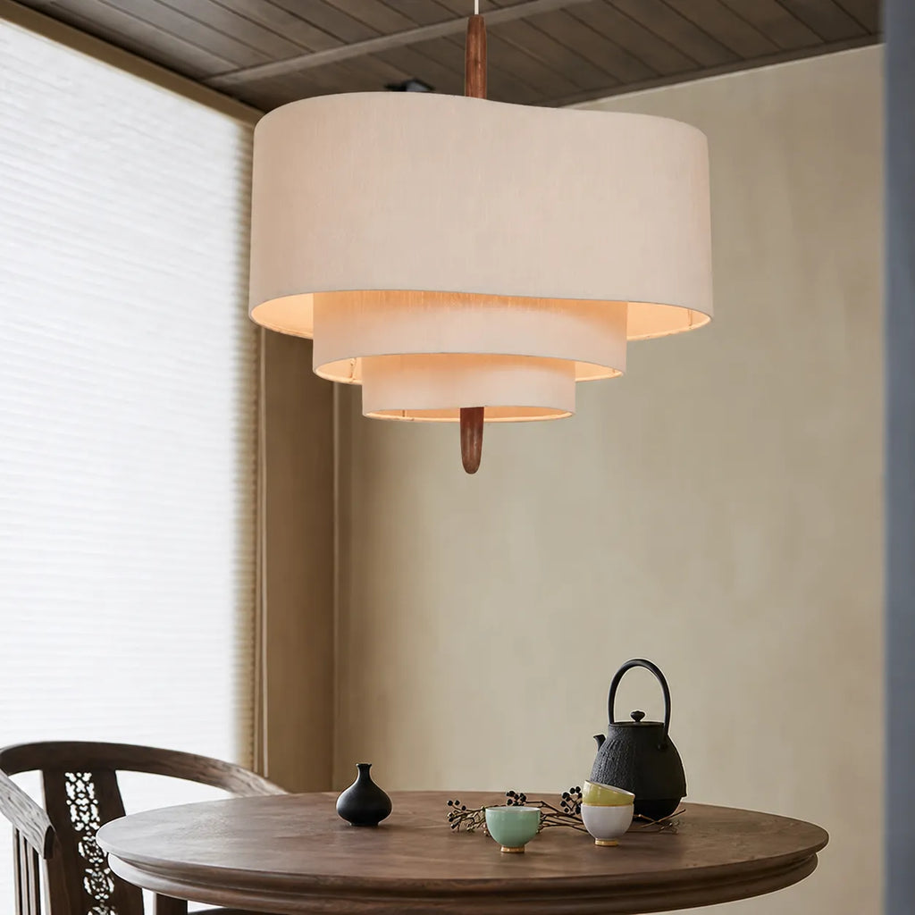 Pia Scandinavian Tiered Fabric Pendant Light