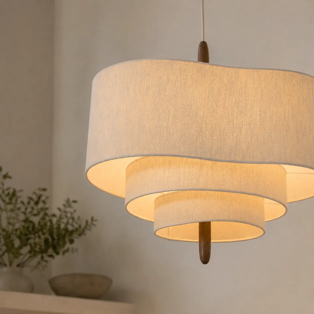 Pia Scandinavian Tiered Fabric Pendant Light