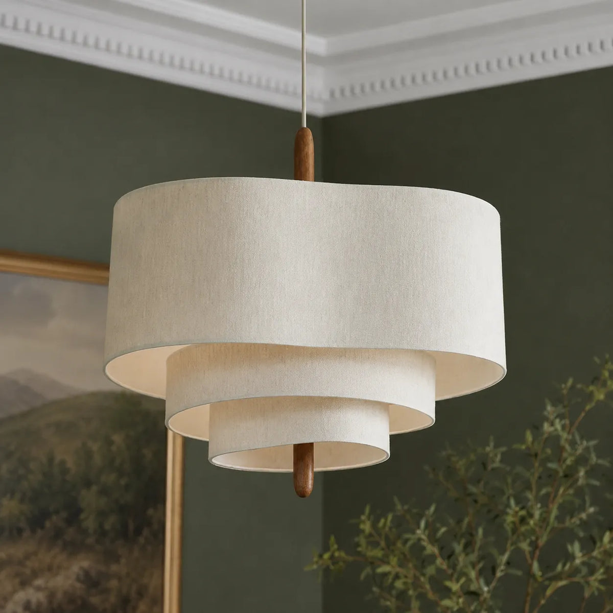 Pia Scandinavian Tiered Fabric Pendant Light