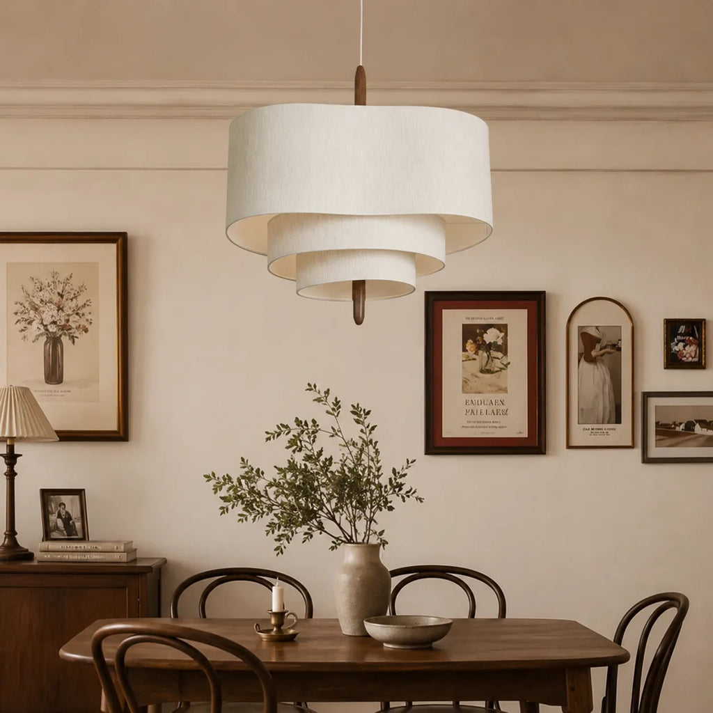 Pia Scandinavian Tiered Fabric Pendant Light