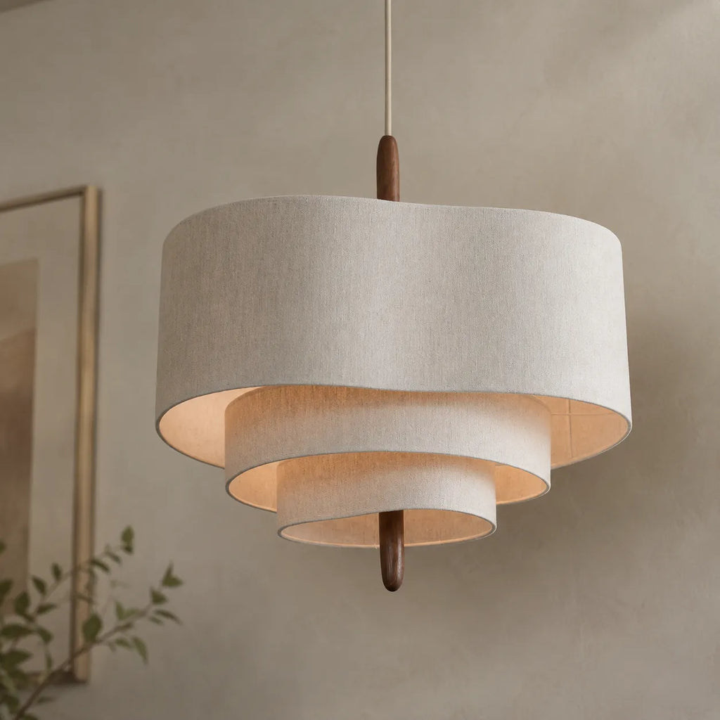 Pia Scandinavian Tiered Fabric Pendant Light