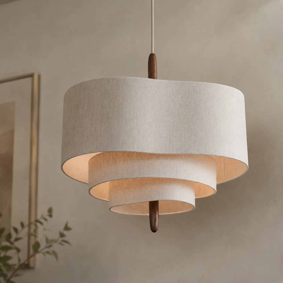 Pia Scandinavian Tiered Fabric Pendant Light