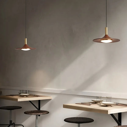 Scandinavian Walnut Finish Pendant Light