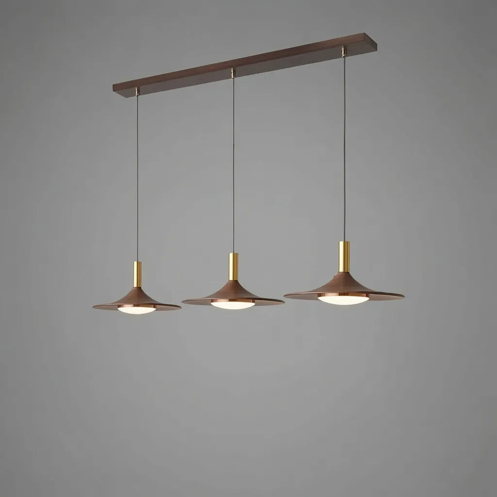 Hollis Scandinavian Walnut-Finish Iron LED Pendant Light