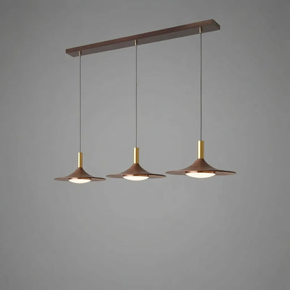 Scandinavian Walnut Finish Pendant Light