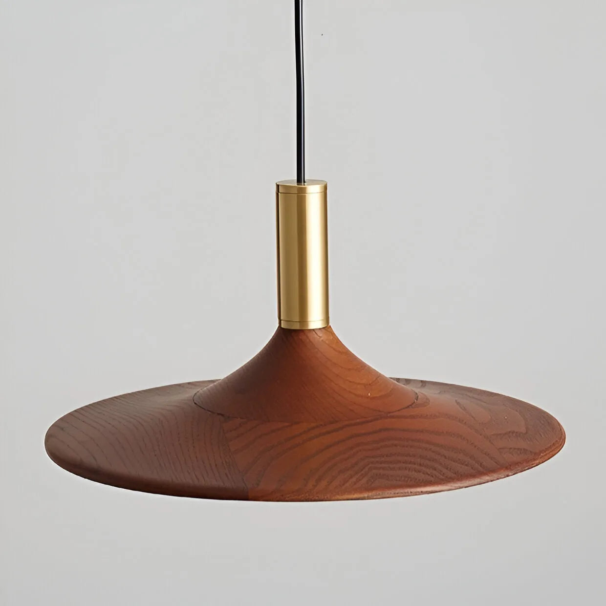 Scandinavian Walnut Finish Pendant Light