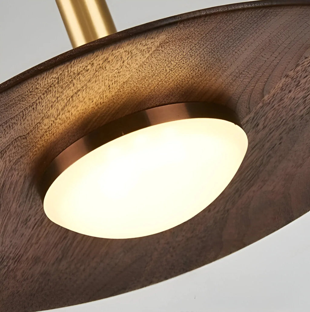 Hollis Scandinavian Walnut-Finish Iron LED Pendant Light