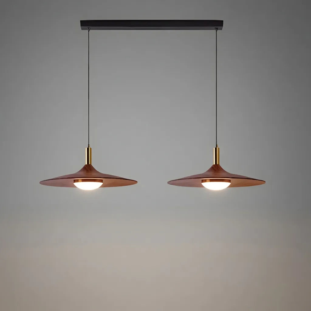Hollis Scandinavian Walnut-Finish Iron LED Pendant Light