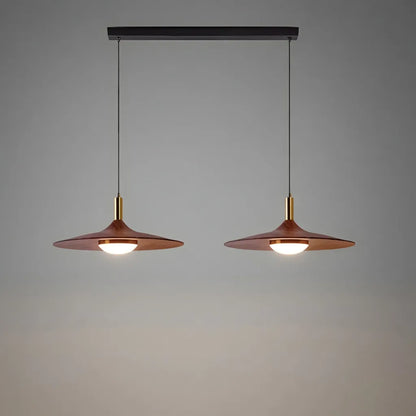 Scandinavian Walnut Finish Pendant Light